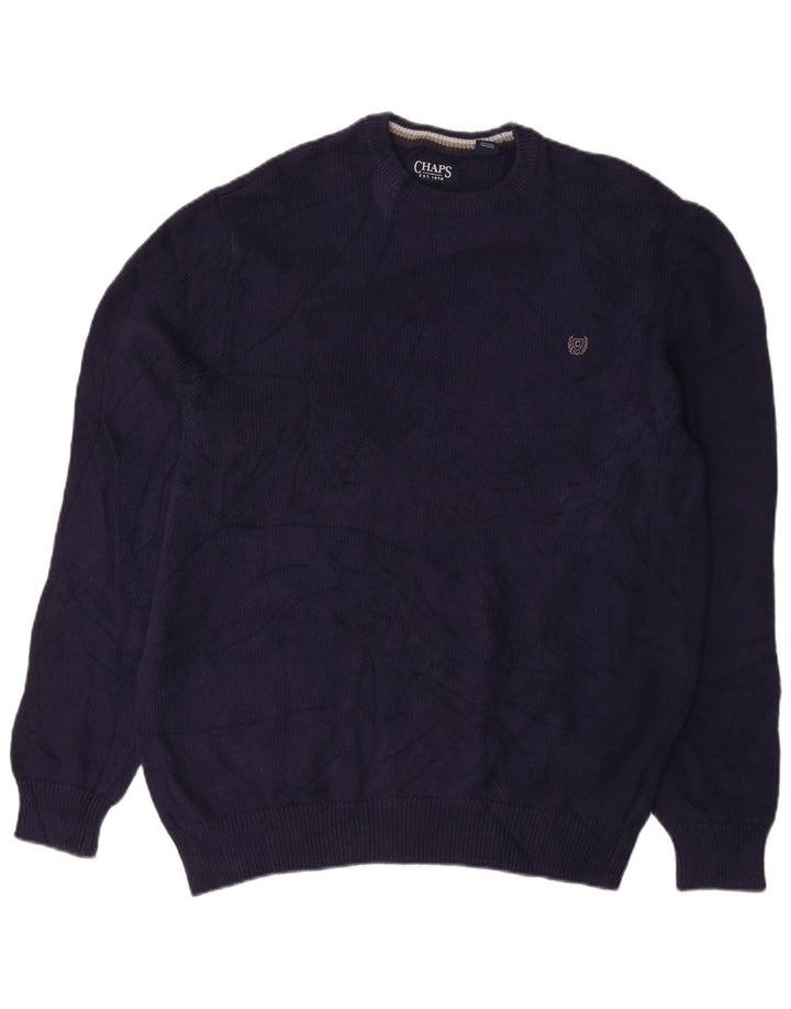 Chaps Herre Crew Neck Jumper Sweater Stor Marineblå Bomuld