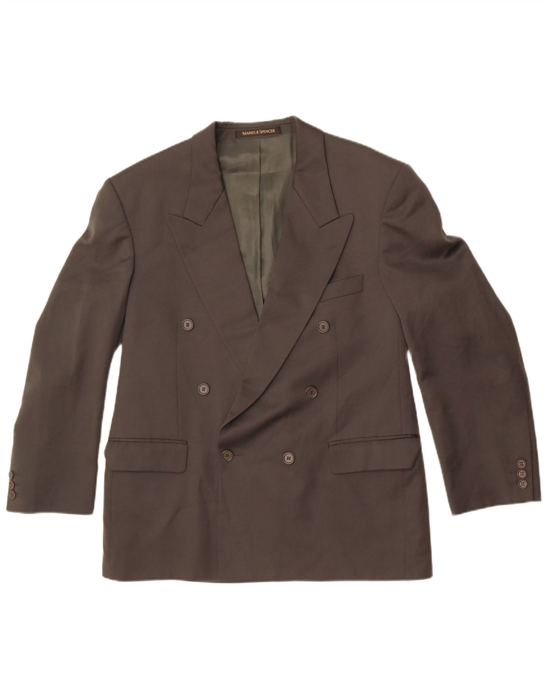 Marks & Spencer Herre Double Breasted Blazer Jacket EU 50 Large Khaki