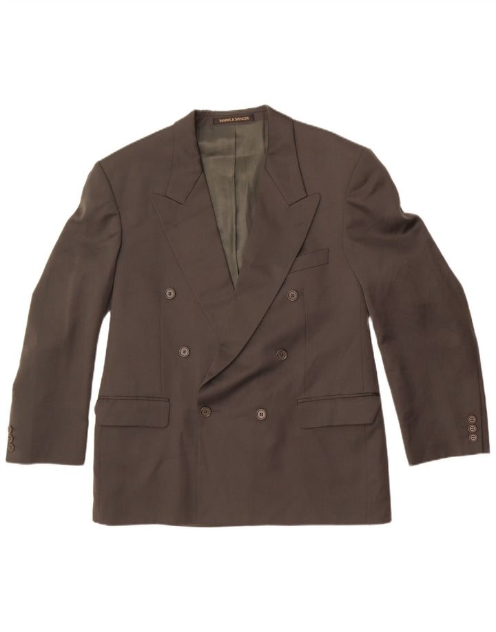 Marks & Spencer Herre Double Breasted Blazer Jacket EU 50 Large Khaki