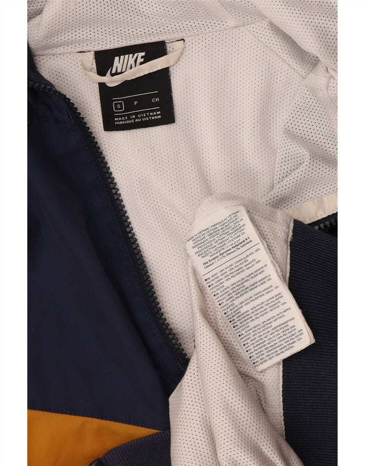 Nike Regnjakke med hætte til mænd UK 36 Lille flerfarvet Colourblock Nylon
