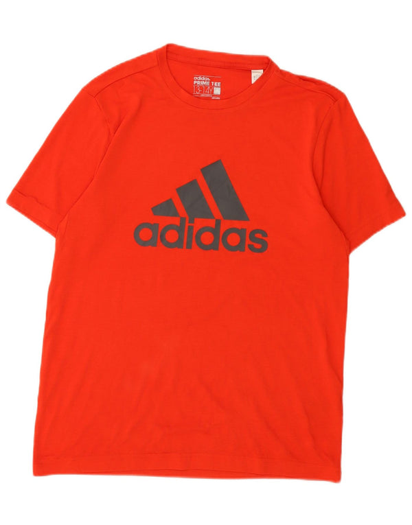Adidas Boys Climalite Grafisk T-Shirt Top 13-14 År Rød Polyester
