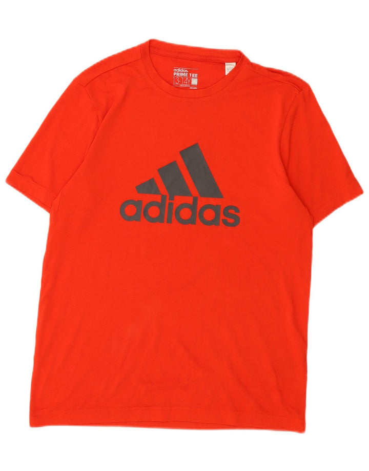 Adidas Boys Climalite Grafisk T-Shirt Top 13-14 År Rød Polyester