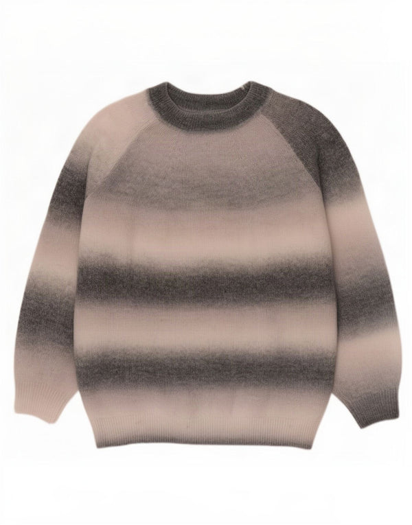 Marks & Spencer Womens Boat Neck Jumper Sweater UK 16 Large Grey Striped