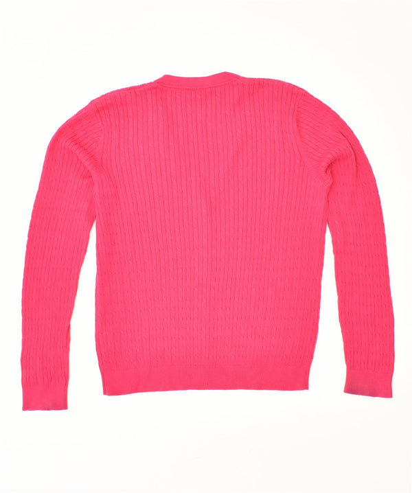 CREW CLOTHING Dame Cardigan Sweater UK 14 Large Pink Bomuld