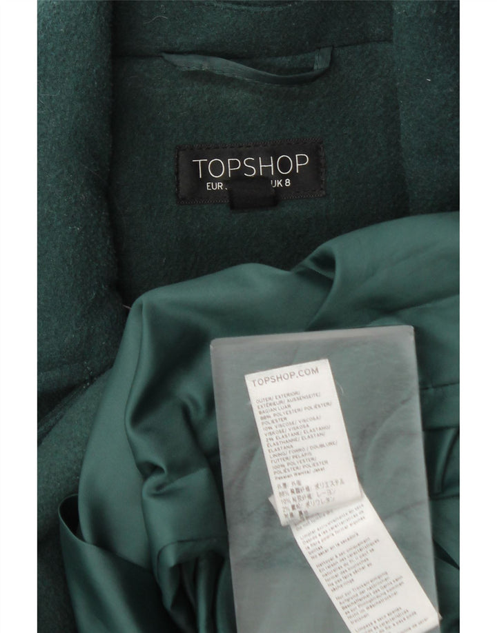 Topshop Dame Overfrakke UK 8 Lille Grøn Polyester