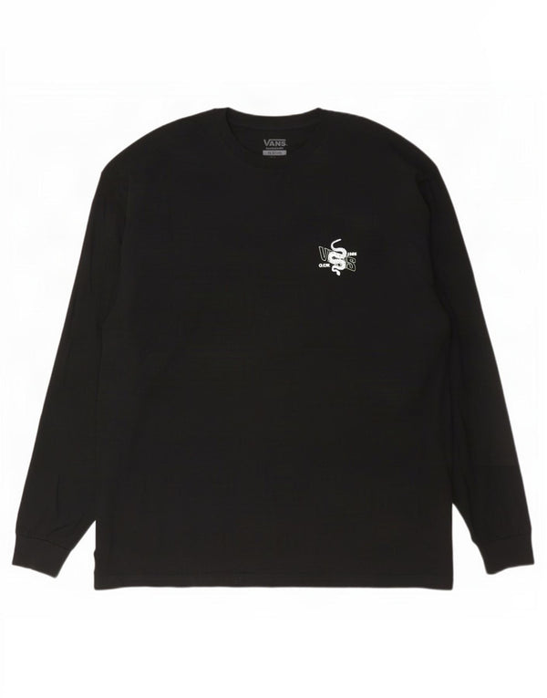 Vans Herre Classic Fit Grafisk Top Langærmet 2XL Sort Bomuld