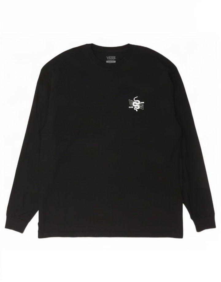 Vans Herre Classic Fit Grafisk Top Langærmet 2XL Sort Bomuld