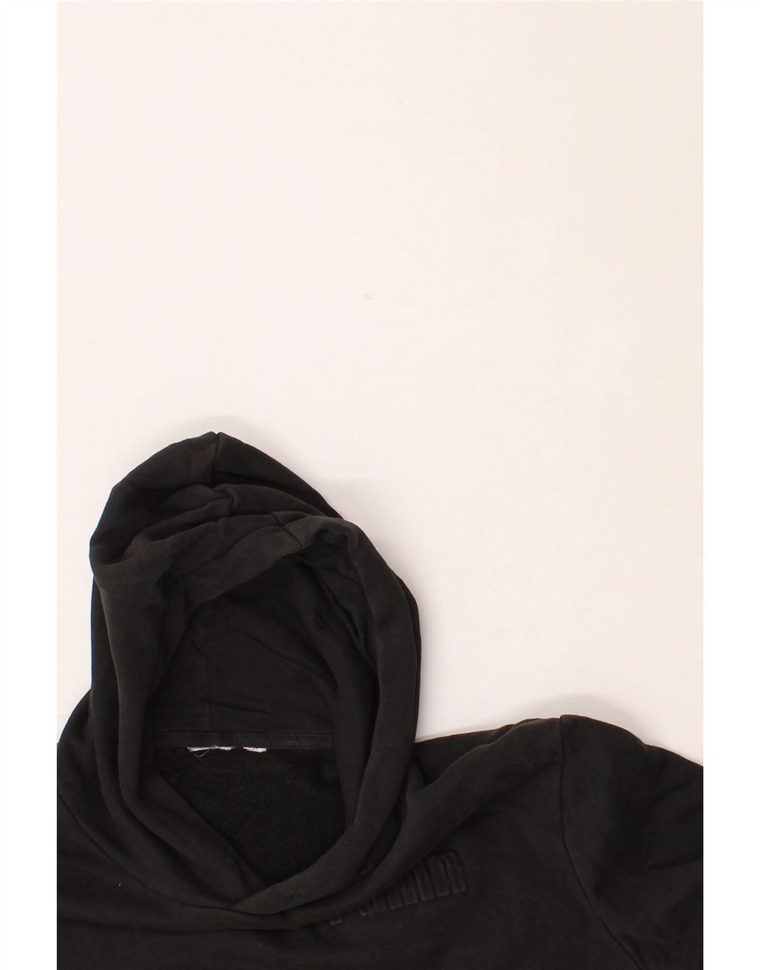 PUMA Mens Graphic Hoodie Jumper Medium Black Vintage Puma and Second-Hand Puma from Messina Hembry 