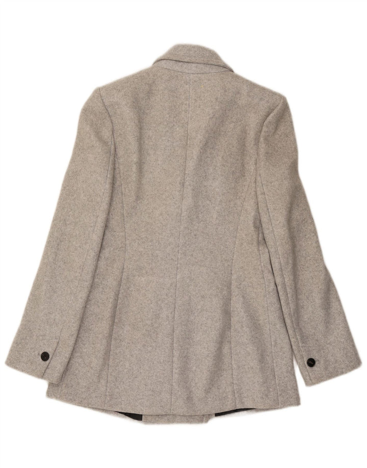Zara Dame Dobbeltradet Blazer Jacket UK 10 Small Grå Polyester