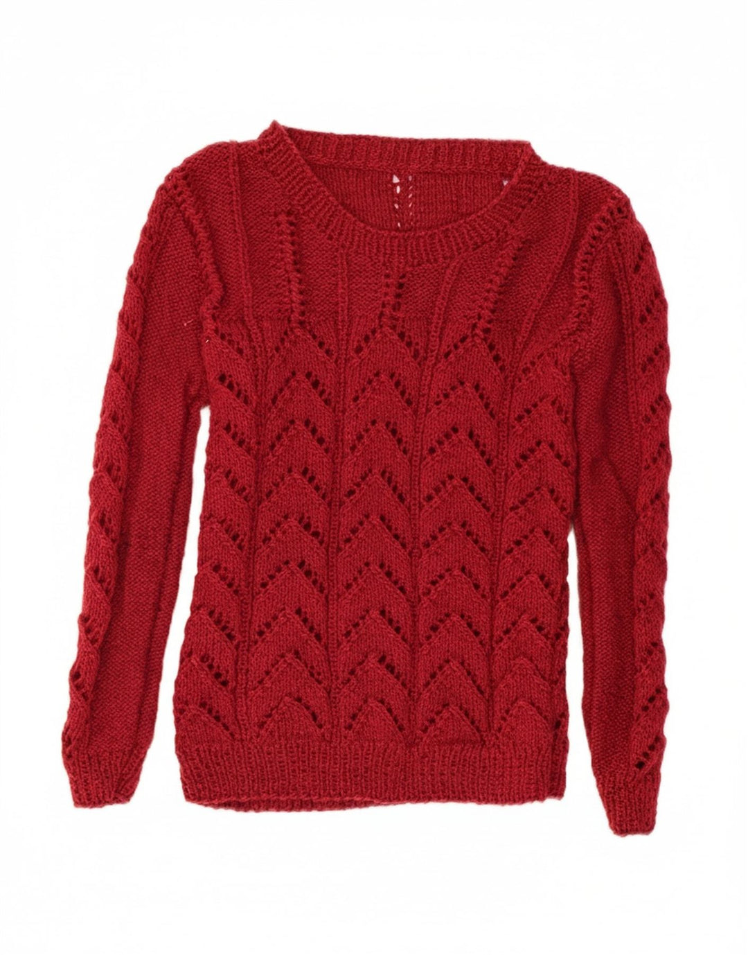 VINTAGE Womens Boat Neck Jumper Sweater UK 10 Small Red