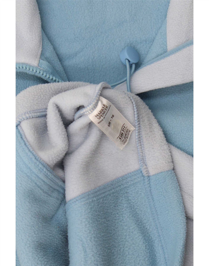 Marks & Spencer Fleecejakke til kvinder UK 16 Large Blue Colourblock Polyester