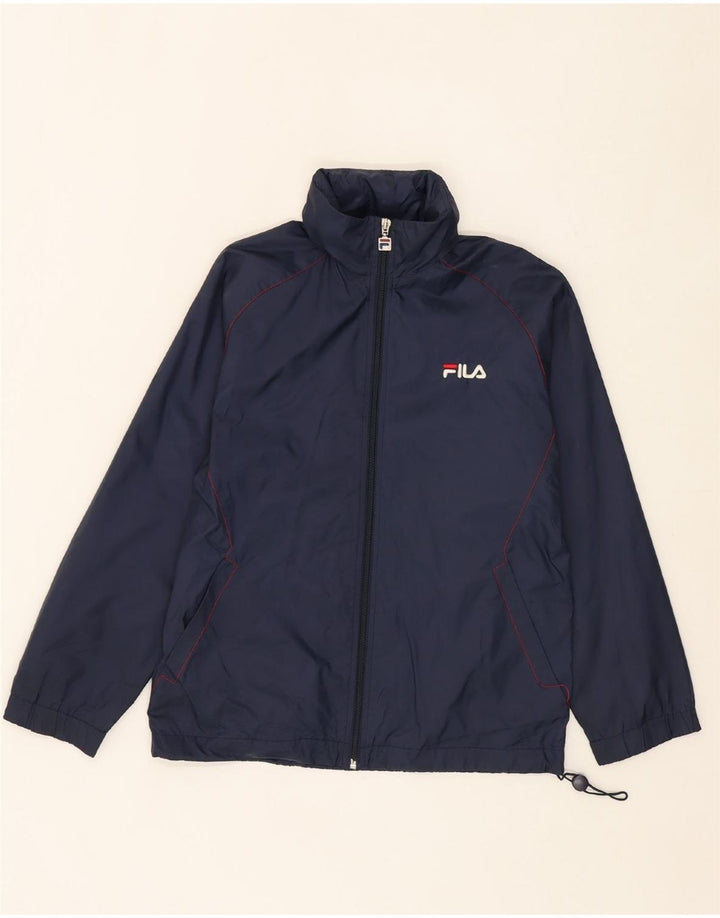 FILA Boys Rain Jacket 11-12 Years Large Navy Blue Polyester Vintage Fila and Second-Hand Fila from Messina Hembry 