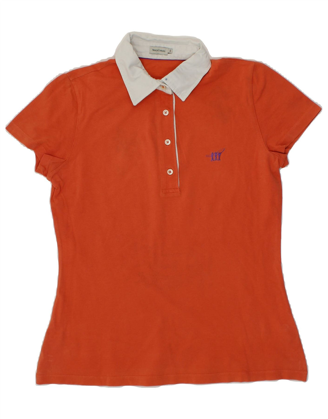 HENRY COTTONS Womens Polo Shirt IT 48 XL Orange Vintage Henry Cottons and Second-Hand Henry Cottons from Messina Hembry 
