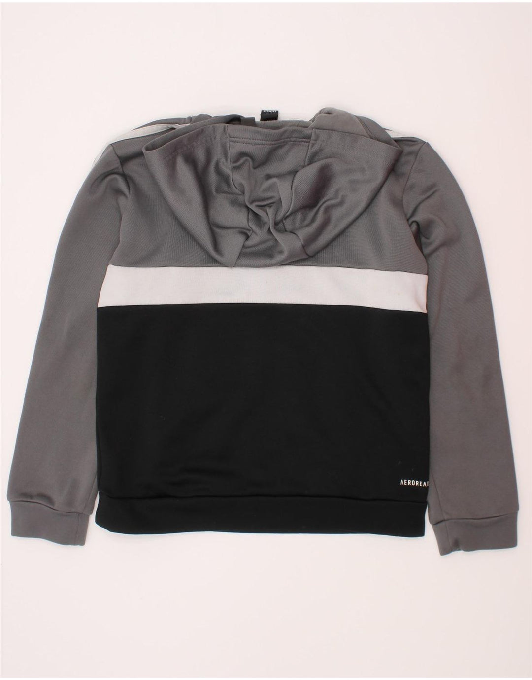 Adidas Boys Hoodie Jumper 9-10 år Grå Colourblock Polyester
