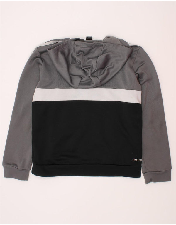 Adidas Boys Hoodie Jumper 9-10 år Grå Colourblock Polyester
