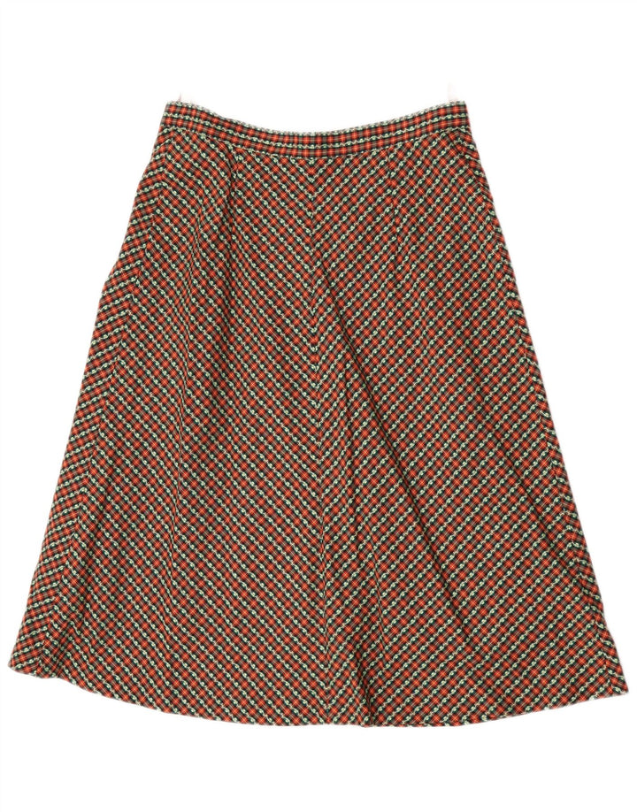 Vintage A-line nederdel til kvinder W28 Medium flerfarvet ternet