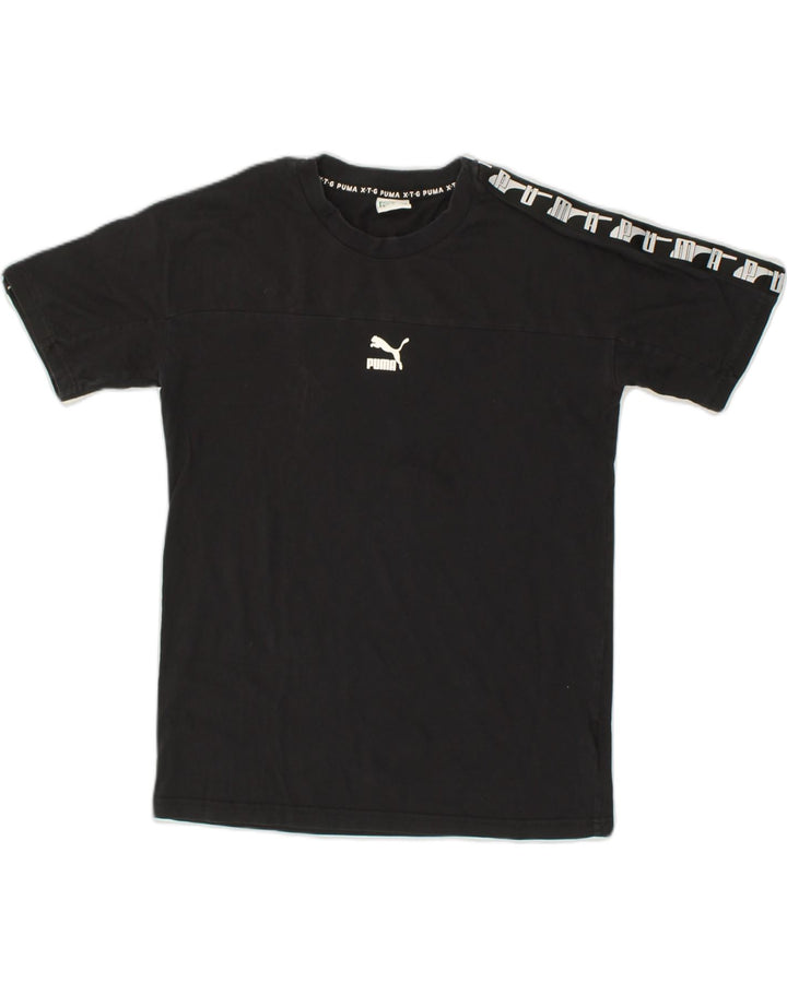 PUMA Mens T-Shirt Top Small Black Cotton | Vintage Puma | Thrift | Second-Hand Puma | Used Clothing | Messina Hembry 