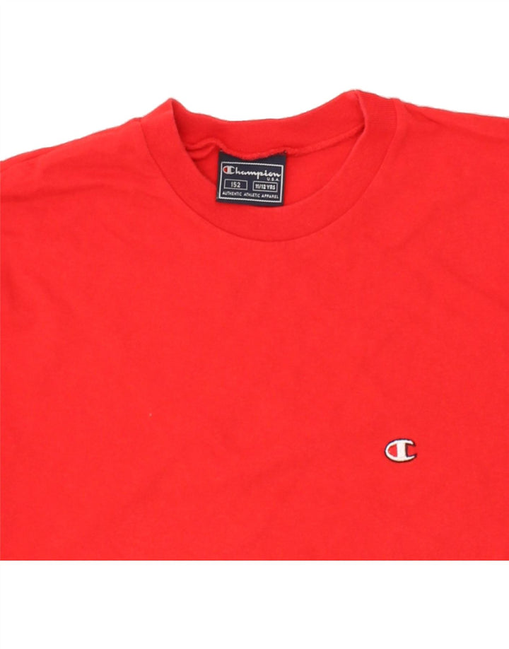 CHAMPION Boys Top Long Sleeve 11-12 Years Red Vintage Champion and Second-Hand Champion from Messina Hembry 