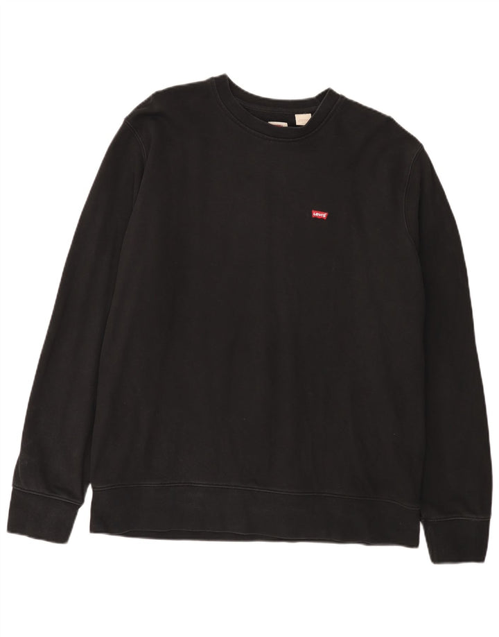 Levi's Herre Standard Sweatshirt Jumper Stor Sort Bomuld