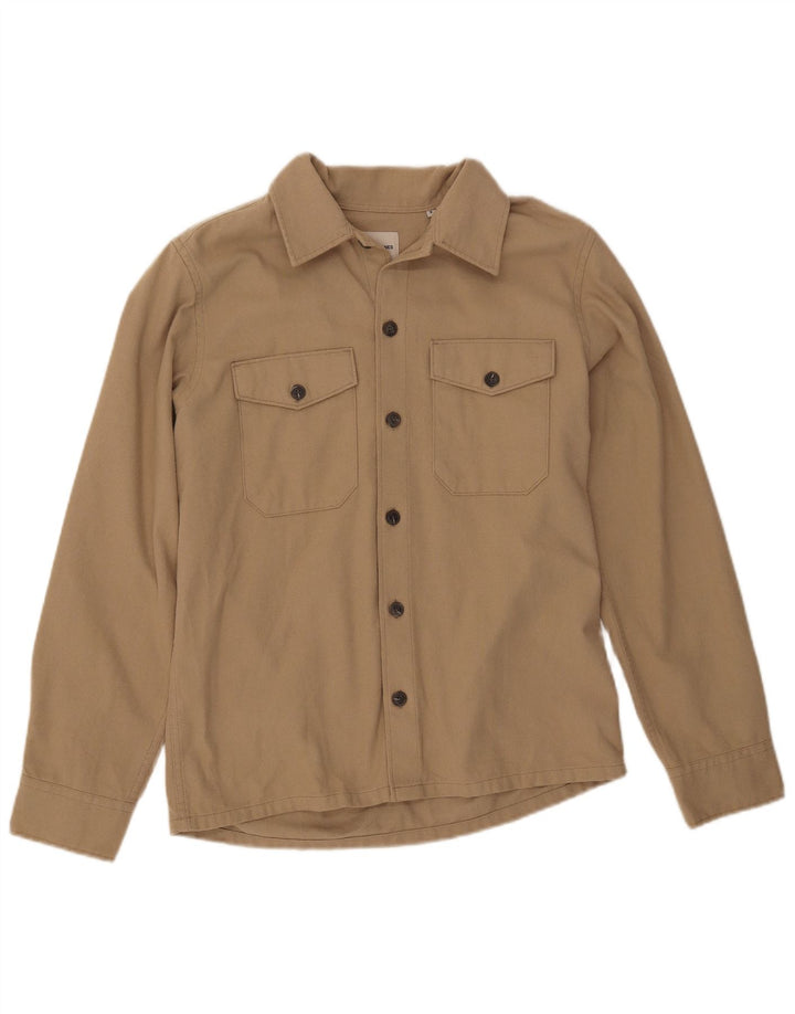 JACK & JONES Flanelskjorte til mænd Lille beige bomuld