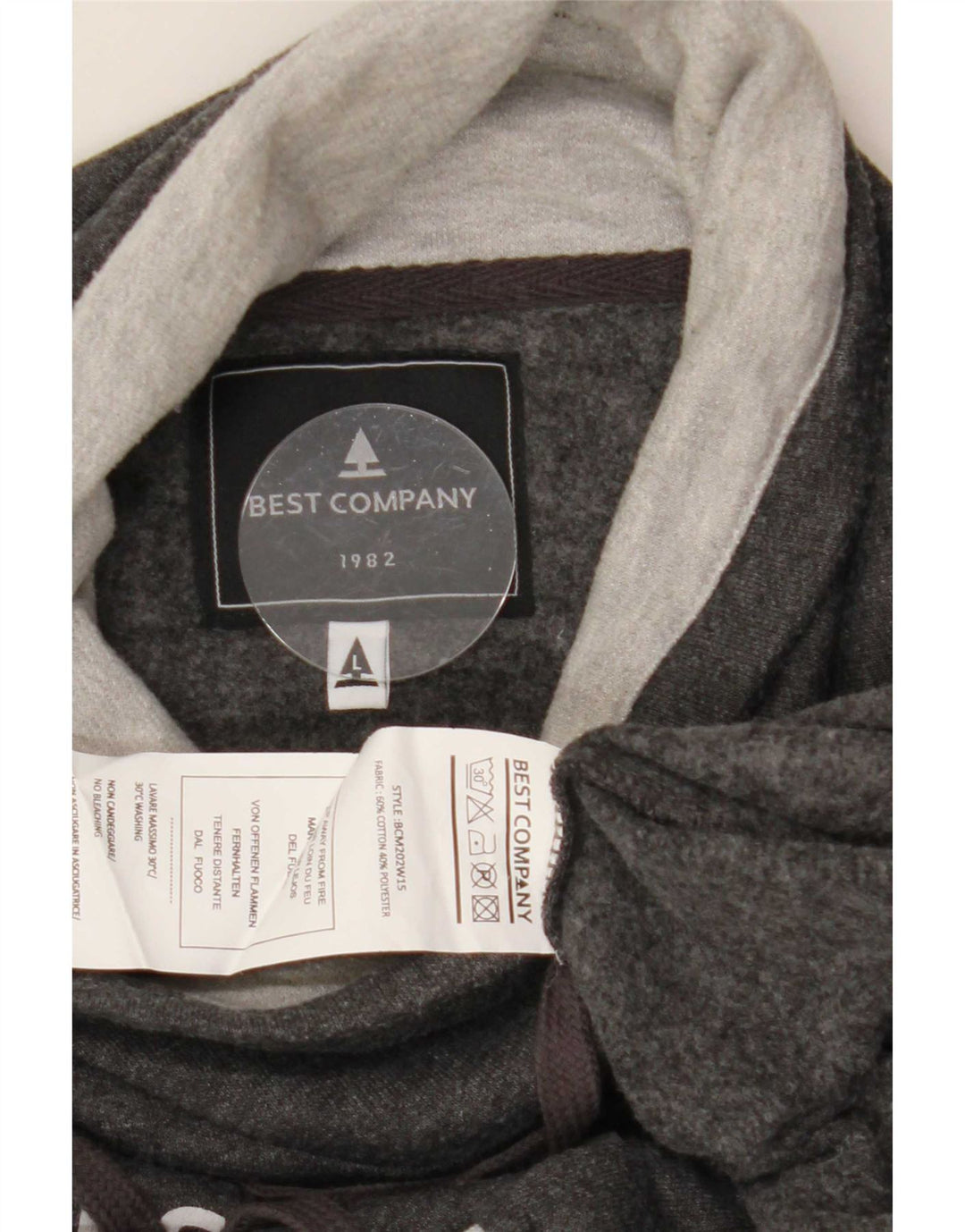 Best Company Herre Grafisk Sweatshirt Jumper Large Grå Colourblock