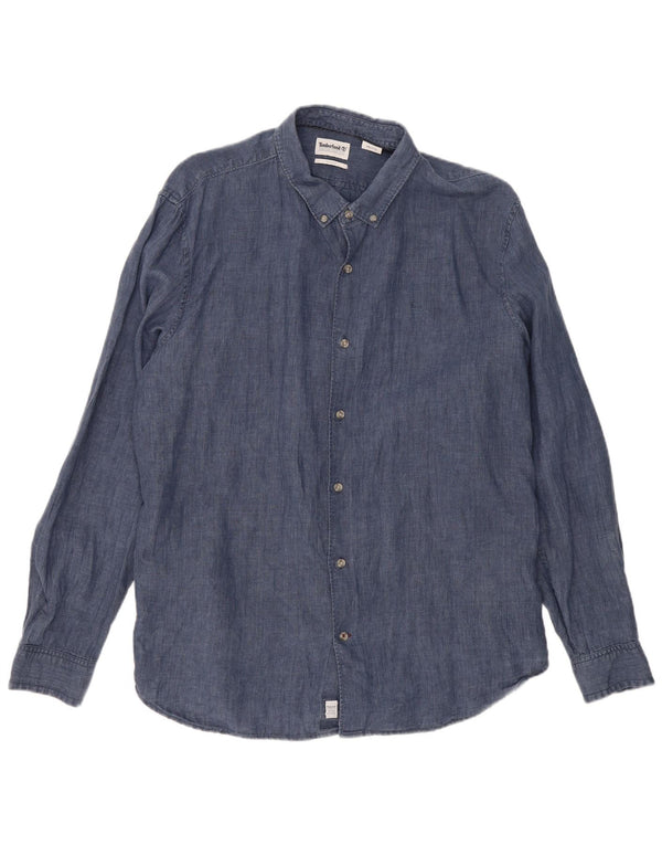 TIMBERLAND Herre Slim Fit skjorte 2XL marineblå hør