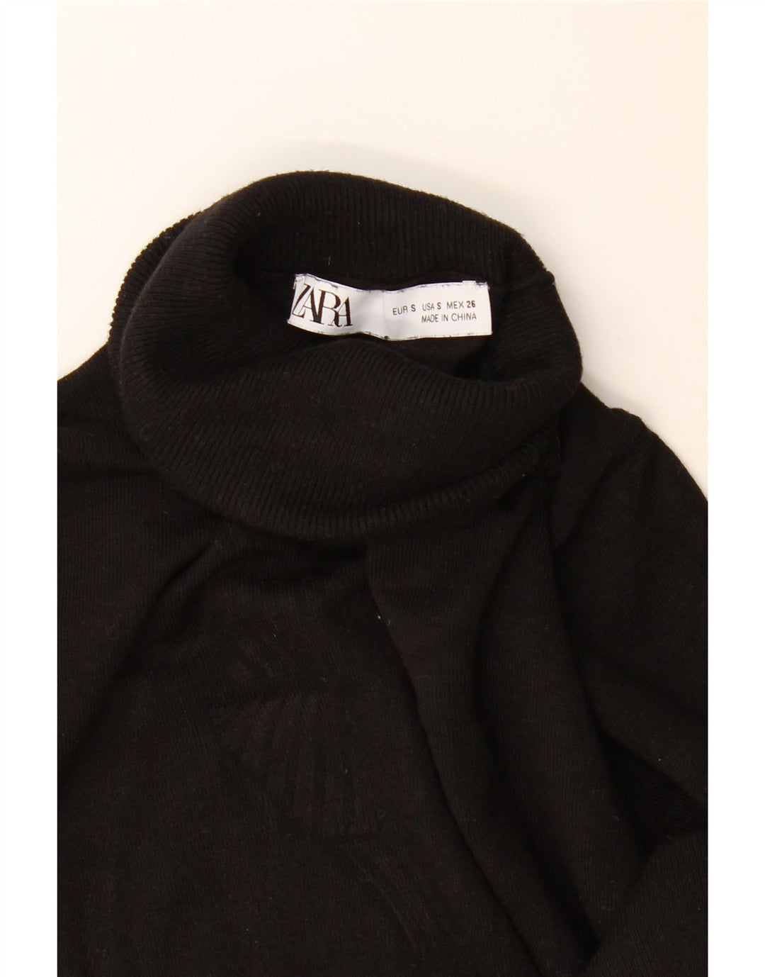Zara Dame Rullehals Sweater UK 10 Lille Sort