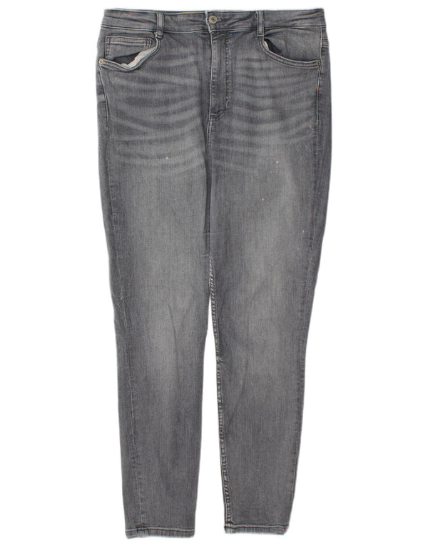 Zara Womens High Rise Skinny Jeans EU 46 2XL W36 L29 Grey Cotton