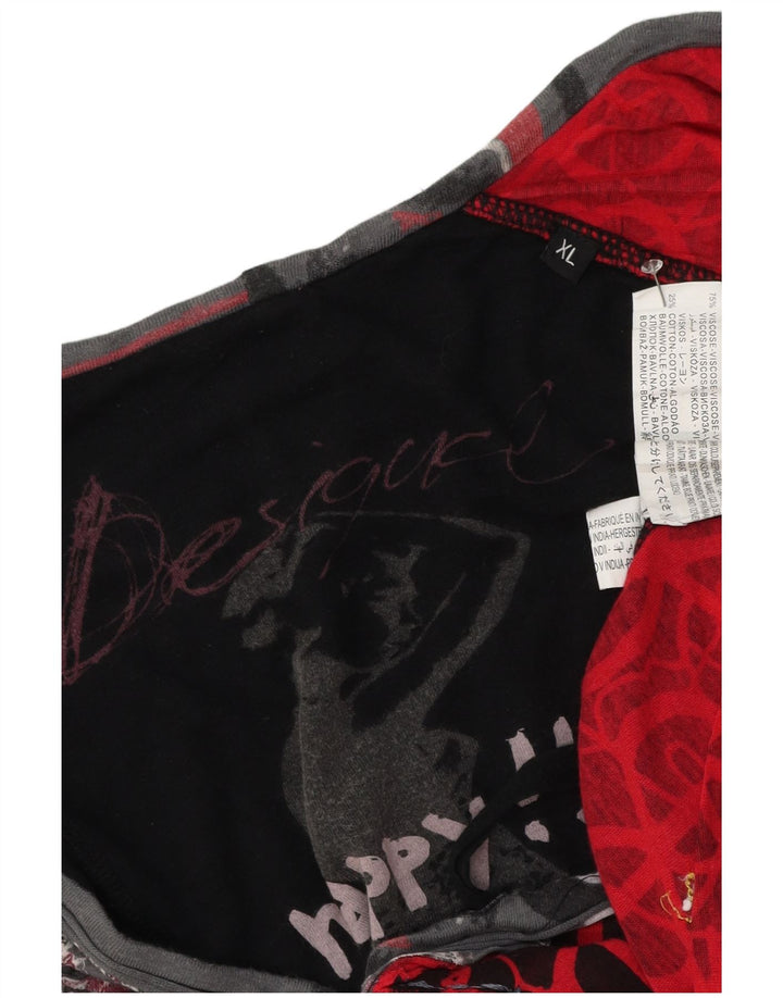 Desigual kvinders abstrakt mønster bluse Top UK 18 XL flerfarvet viskose