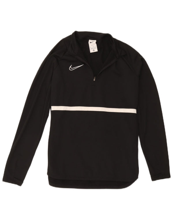 Nike Herre Dri Fit Pullover med lynlås-hals Træningsdragt Top Medium Sort Colourblock