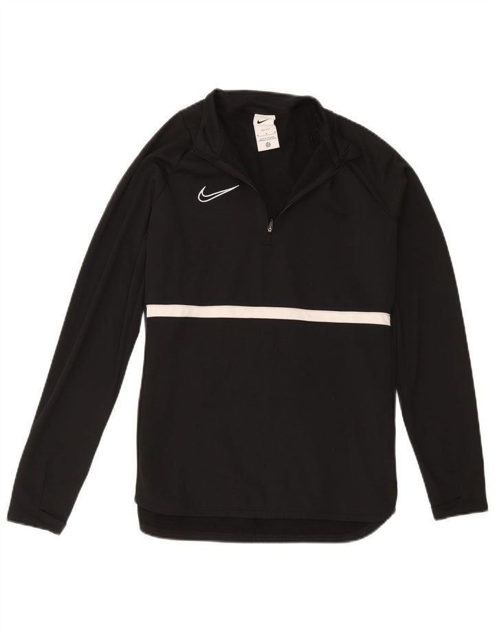Nike Herre Dri Fit Pullover med lynlås-hals Træningsdragt Top Medium Sort Colourblock