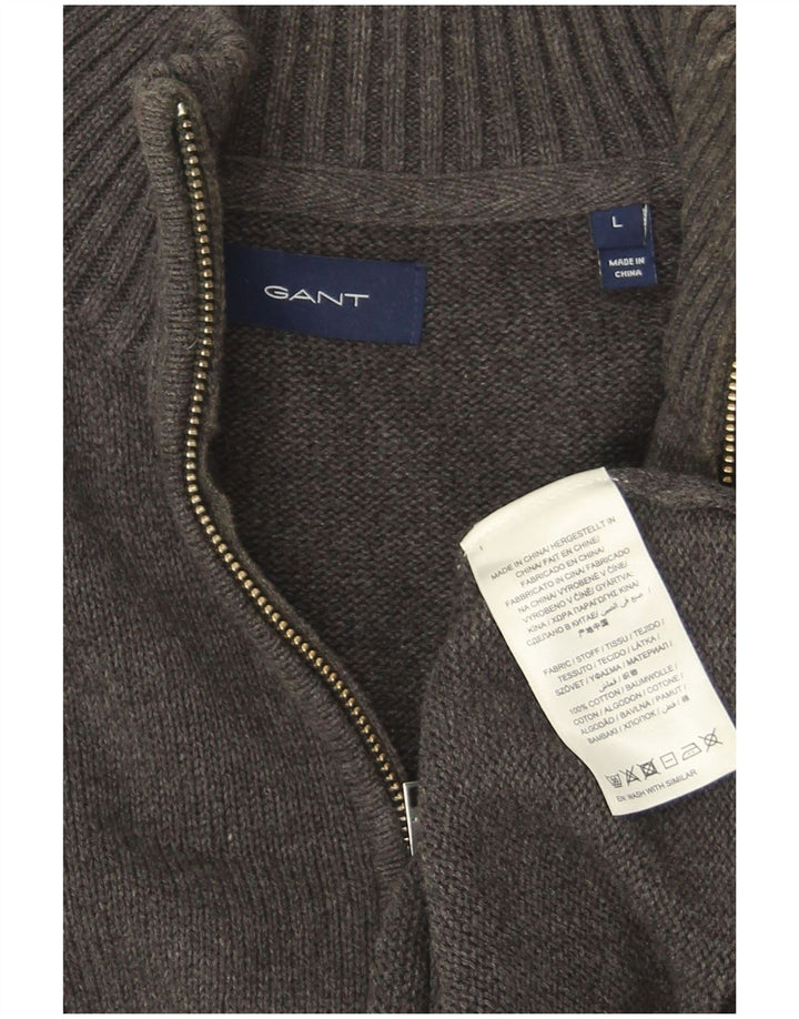 Gant Herre Zip Neck Jumper Sweater Stor Grå Bomuld