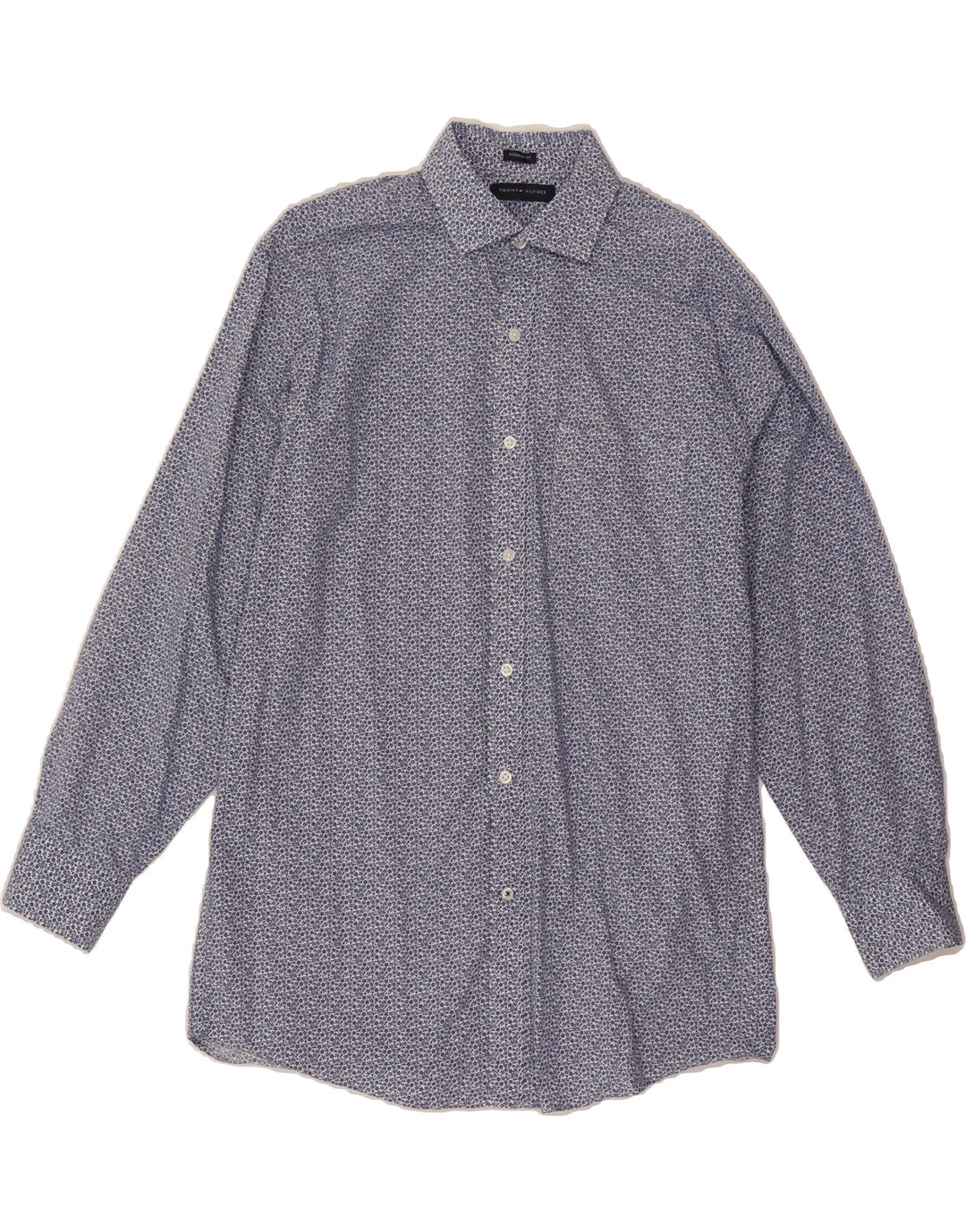 TOMMY HILFIGER Mens Regular Fit Shirt Size 15 1/2 Medium Blue Floral Vintage Tommy Hilfiger and Second-Hand Tommy Hilfiger from Messina Hembry 