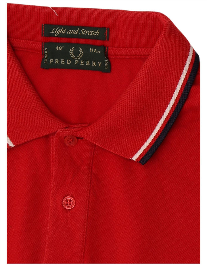 Fred Perry Herre Let og Stretch Polo Shirt Large Red