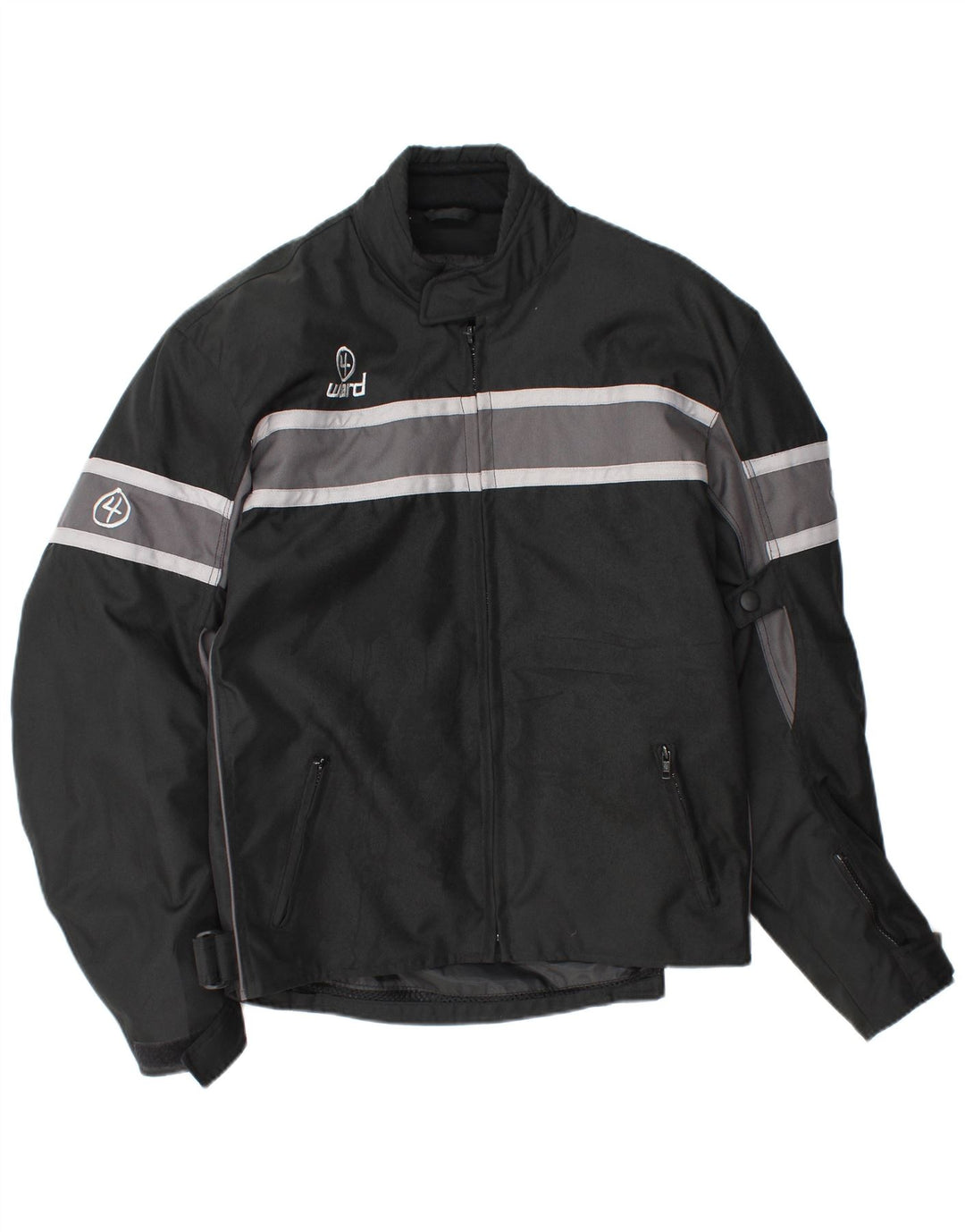 Vintage Herre Racer Jakke UK 42 XL Sort Stribet