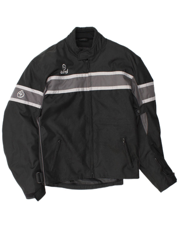 Vintage Herre Racer Jakke UK 42 XL Sort Stribet
