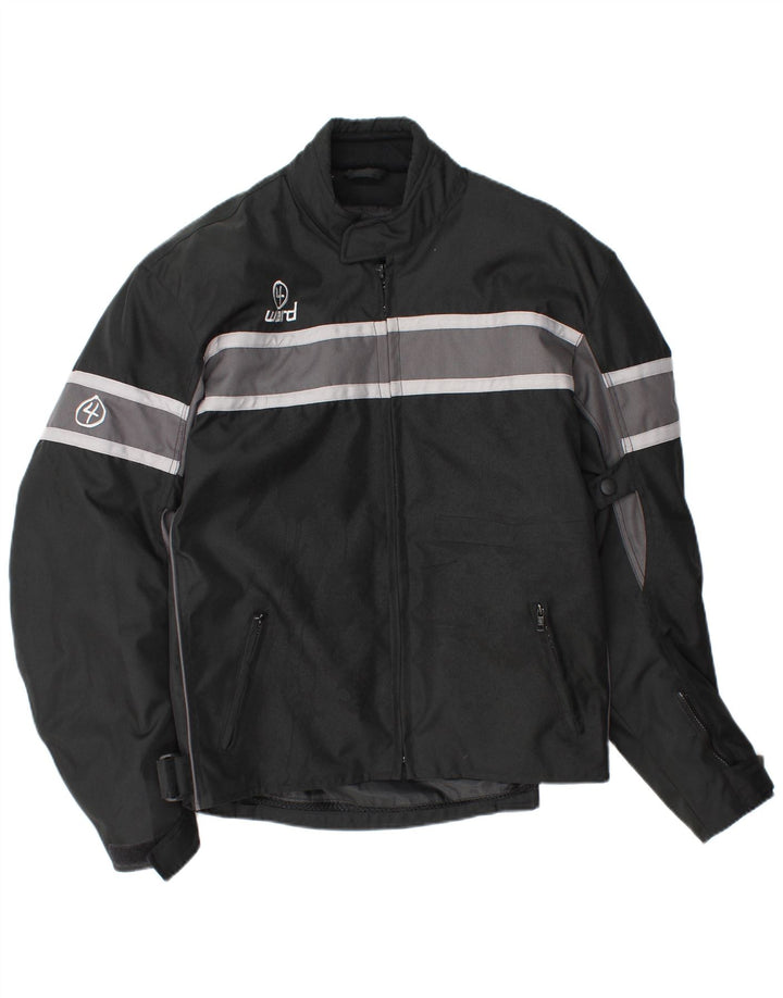 Vintage Herre Racer Jakke UK 42 XL Sort Stribet