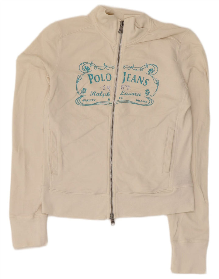Polo Ralph Lauren Womens Crop træningsdragt Topjakke UK 12 Medium White