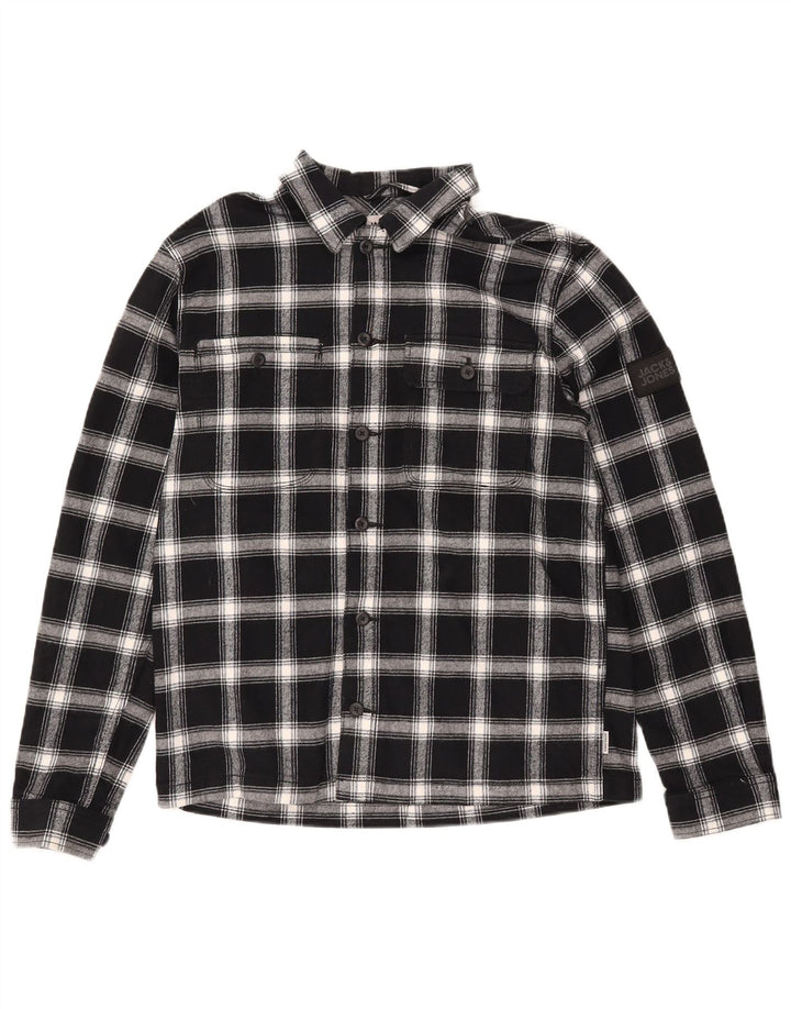 Jack & Jones Herre Comfort Fit Flanelskjorte Medium Sort Ternet Bomuld