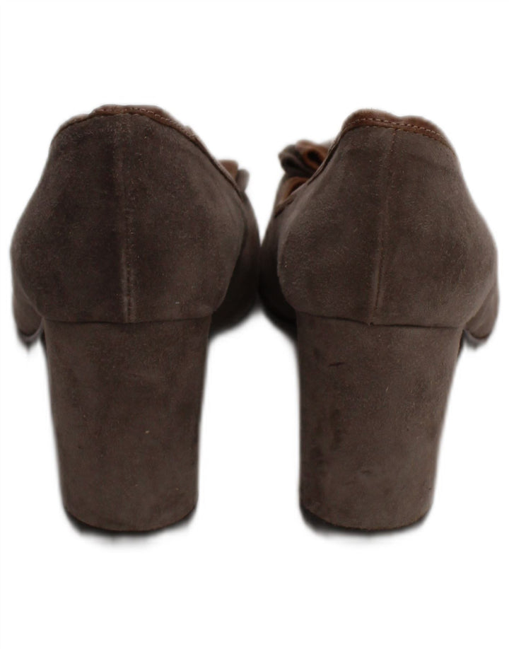 Napoleoni Dame Ruskind Pump Heels UK Størrelse 5 Grå Læder