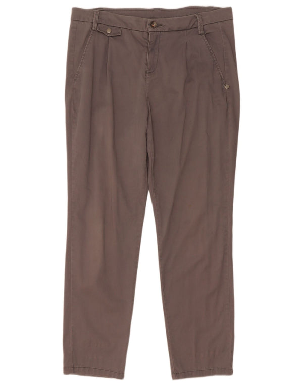 Benetton Dame Slim Chino Bukser UK 12 Medium W34 L28 Grå Bomuld