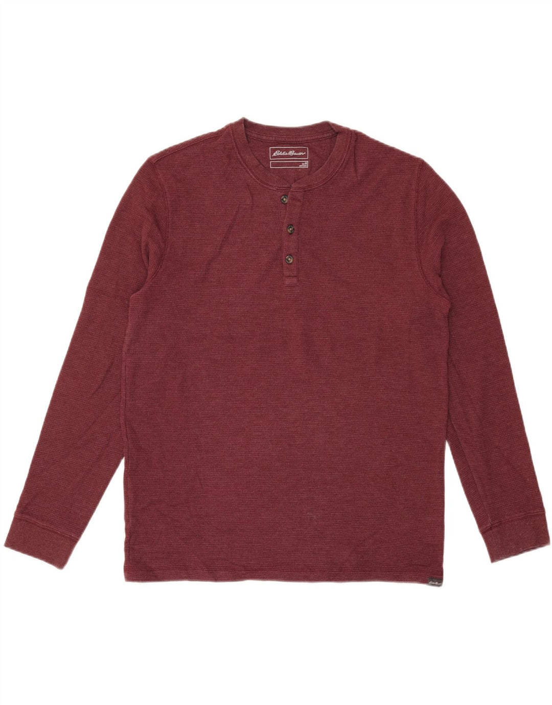 Eddie Bauer Herre Top Langærmet Medium Maroon Bomuld