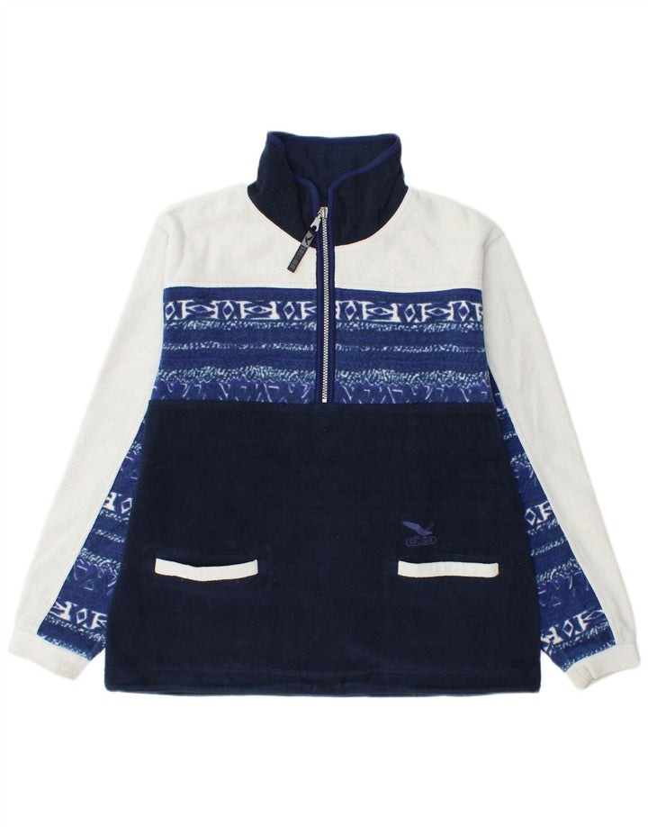 SALEWA Polarlite Fleece Jumper med lynlås til mænd Medium Navy Blue Colourblock