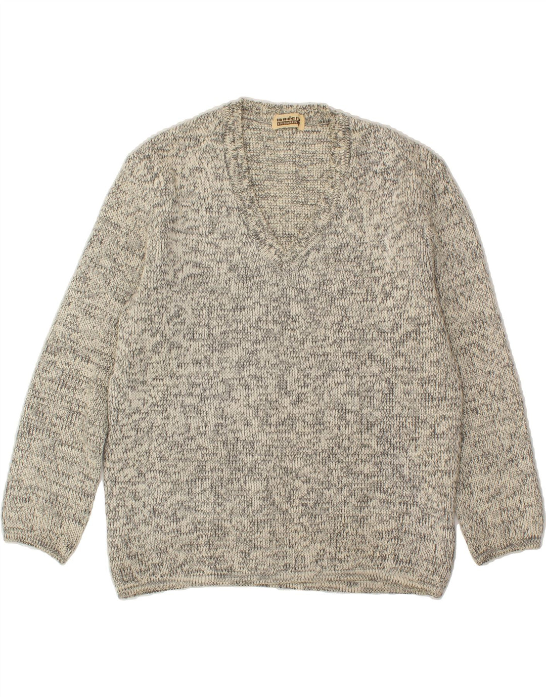 MODEN Womens V-Neck Jumper Sweater IT 46 Large Grey Vintage Moden and Second-Hand Moden from Messina Hembry 