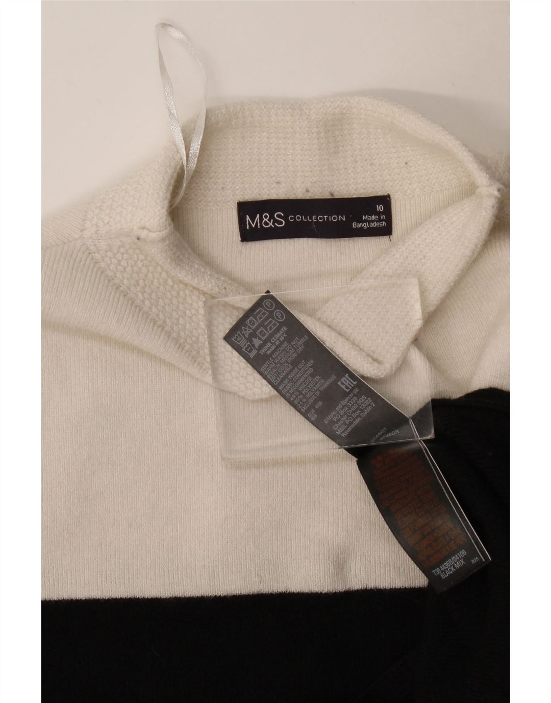 Marks & Spencer Dame Turtle Neck Jumper Sweater UK 10 Small Black