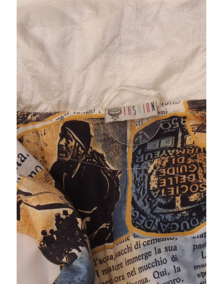 Vintage herre hætte vindjakke EU 36 Lille hvid polyamid