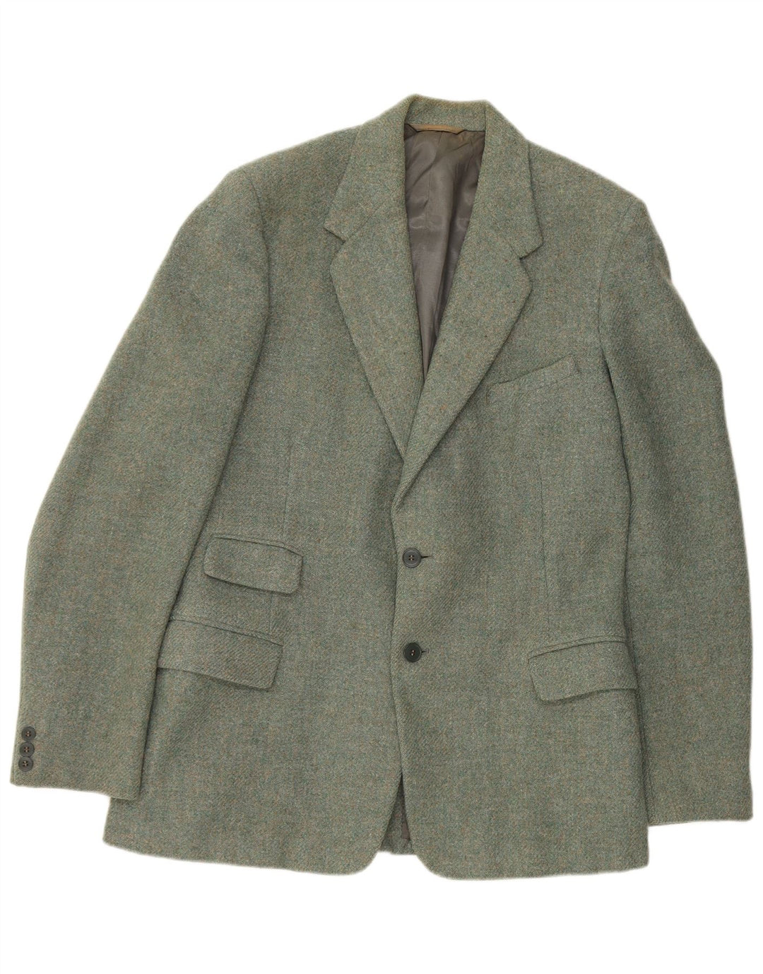 BURTON Herre skræddersyet 2-knaps blazerjakke UK 38 Medium Green Virgin Wool