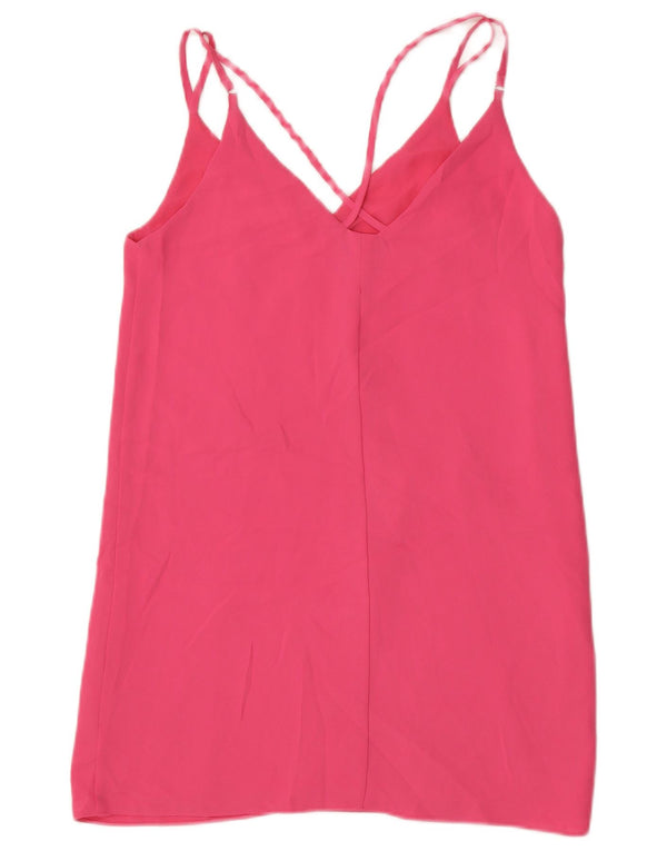 Topshop Womens Petite Slip Dress UK 10 Small Pink Polyester