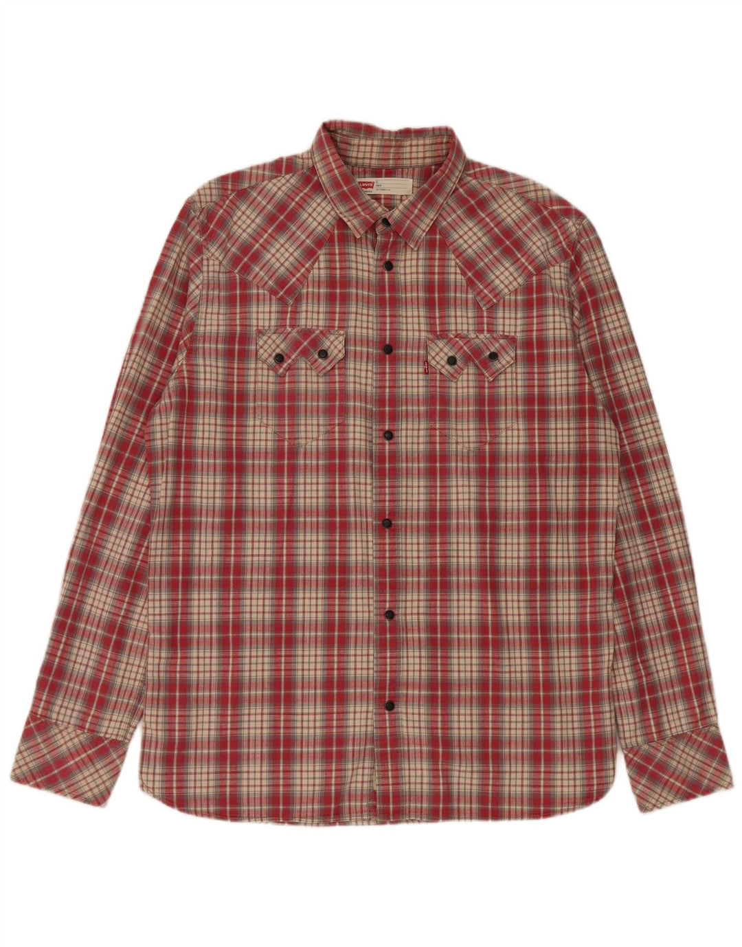 Levi's Western Slim Fit skjorte herre XL rød bomuld