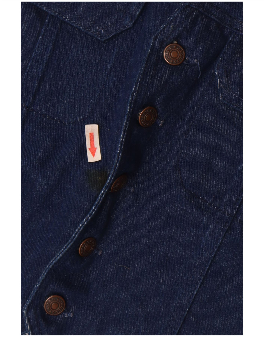 Vintage denimvest til mænd mellemblå bomuld